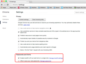 Screenshot of Google Chrome browser with a highlight on unchecking save password option