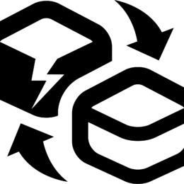 An older black box with a crack with an arrow pointing to an intact white box with an arrow pointing to the older black box.